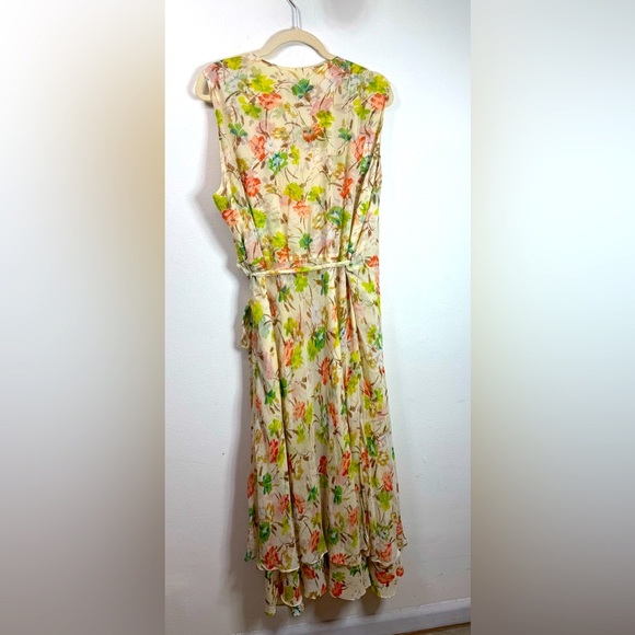 (R6) Ice Dress vintage 100% silk Floral Sleeveless, talla 20 - Picture 2 of 13